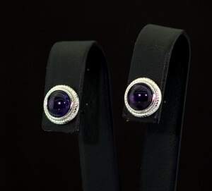 Срібні сережки 925 проби 2,05 г з африканськими Аметистами 2,3 карат