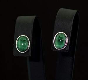 Срібні сережки 925 проби 1,45 г з Малахітами 2,8 карат