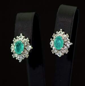 Сережки у срібному покритті з Турмалінами Параїба та цирконами 7,96 карат