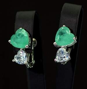 Сережки у срібному покритті з Турмалінами Параїба та цирконами 8,55 карат