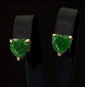 Сережки в позолоті з Турмалінами Хромдравітами 5,85 карат