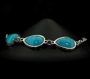 Браслет з Бірюзою (пресована) 19+4 см