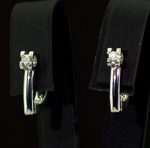 Срібні сережки 925 проби 2,35 г з Діамантами Кр 57 4/5 0,07 карат