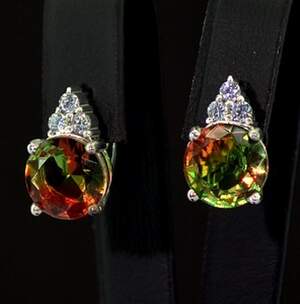 Срібні сережки 925 проби 6,61 г з Аметринами та фіанітами 10,75 карат