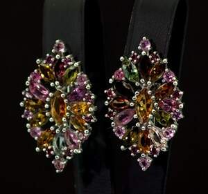 Срібні сережки 925 проби 8,16 г з бразильськими Турмалінами 8,08 карат