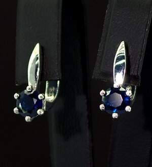 Срібні сережки 925 проби 3,25 г з Сапфірами Nano 1,7 карат Срібні сережки 925 проби 3,25 г з Сапфірами Nano 1,7 карат
