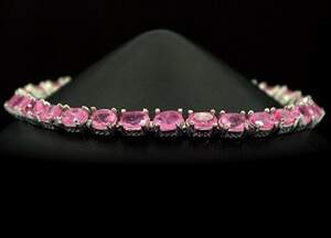 Срібний браслет 925 проби 16,6 г з рожевими Турмалінами 18,45 карат Срібний браслет 925 проби 16,6 г з рожевими Турмалінами 18,45 карат