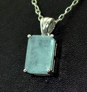 Срібна підвіска 925 проби 3,29 г з Турмаліном Індіголітом 3,36 карат Срібна підвіска 925 проби 3,29 г з Турмаліном Індіголітом 3,36 карат