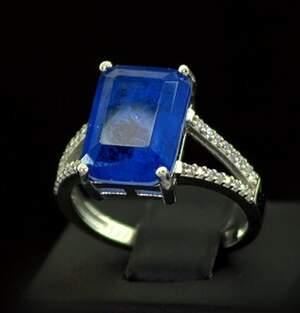 Срібна каблучка 925 проби 4,73 г з Турмаліном Індіголітом та цирконами 3,97 карат