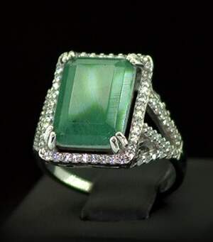 Срібна каблучка 925 проби 5,14 г з Турмаліном Хромдравітом та цирконами 5,08 карат