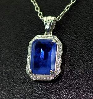 Срібна підвіска 925 проби 4,37 г Турмаліном Індіголітом та цирконами 4,7 карат