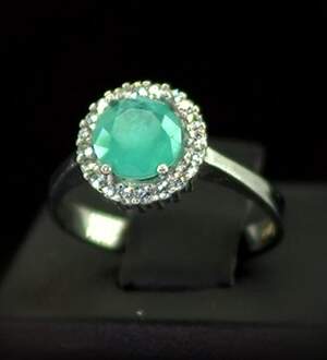 Срібна каблучка 925 проби 2,52 г з Турмаліном Параїба та цирконами 1,4 карат