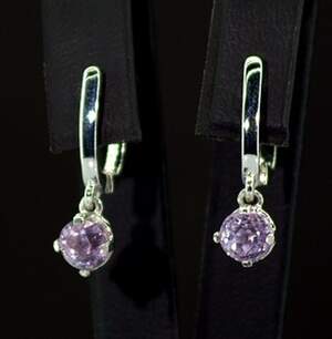 Срібні сережки 925 проби 3,3 г з каліфорнійськими Кунцитами 1,95 карат