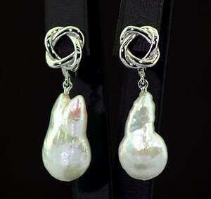 Срібні сережки 925 проби 6,88 г з таїтянськими Перлинами бароко Срібні сережки 925 проби 6,88 г з таїтянськими Перлинами бароко