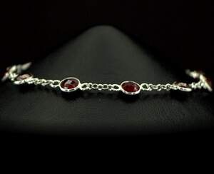 Срібний браслет 925 проби 3,54 г з рожевими кенійськими Рубінами АААА 7,1 карат 17-20 см Срібний браслет 925 проби 3,54 г з рожевими кенійськими Рубінами АААА 7,1 карат 17-20 см