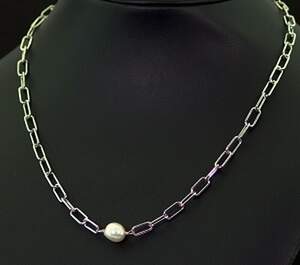 Срібне кольє 925 проби 11,63 г з таїтянською Перлиною бароко 45-50 см Срібне кольє 925 проби 11,63 г з таїтянською Перлиною бароко 45-50 см