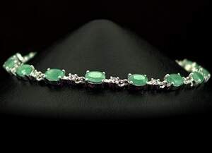 Срібний браслет 925 проби 7,52 г з бразильськими Смарагдами класу АААА та цирконами 6,76 карат 17-20 см Срібний браслет 925 проби 7,52 г з бразильськими Смарагдами класу АААА та цирконами 6,76 карат 17-20 см