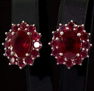 Срібні сережки 925 проби 6,65 г з африканськими Роял Рубінами класу АААА 10,22 карат Срібні сережки 925 проби 6,65 г з африканськими Роял Рубінами класу АААА 10,22 карат