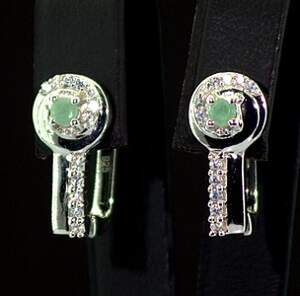 Срібні сережки 925 проби 4,49 г з бразильськими Смарагдами класу AAAA та цирконами 0,6 карат Срібні сережки 925 проби 4,49 г з бразильськими Смарагдами класу AAAA та цирконами 0,6 карат