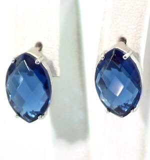 Срібні сережки 925 проби 4,28 г з Флюоритами Блу Джон 8,76 карат