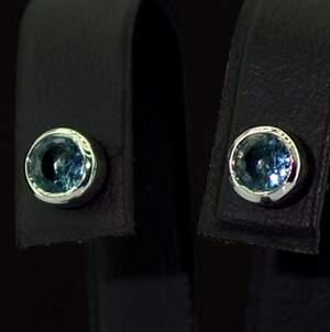 Срібні сережки 925 проби 1,87 г з Топазами Лондон Блу зі США 0,7 карат