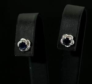 Срібні сережки 925 проби 1,7 г зі шрі-ланкійськими Сапфірами класу АААА 0,67 карат