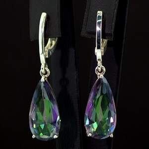 Срібні сережки 925 проби 5,99 г з містичними Топазами 14 карат Срібні сережки 925 проби 5,99 г з містичними Топазами 14 карат