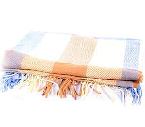 Палантин бежево-блакитного кольору, матеріал: кашемір 100%, 75*180 см Палантин бежево-блакитного кольору, матеріал: кашемір 100%, 75*180 см