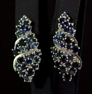 Срібні сережки 925 проби 7 г з в'єтнамськими Сапфірами 5,82 карат Срібні сережки 925 проби 7 г з в'єтнамськими Сапфірами 5,82 карат