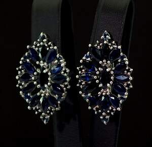 Срібні сережки 925 проби 9,59 г з в'єтнамськими Сапфірами 10,02 карат Срібні сережки 925 проби 9,59 г з в'єтнамськими Сапфірами 10,02 карат