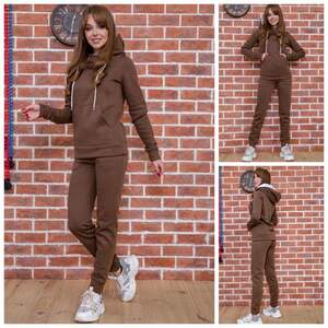 СПОРТ КОСТЮМ ЖЕНСКИЙ НА ФЛИСЕ ЦВЕТ ШОКОЛАДНЫЙ