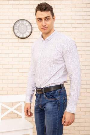 СОРОЧКА ЧОЛОВІЧА БІЛА СТИЛЬНИЙ ПРИНТ