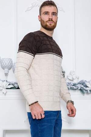 СВЕТР ЧОЛОВІЧИЙ КОЛІР КОРИЧНЕВО-БЕЖЕВИЙ