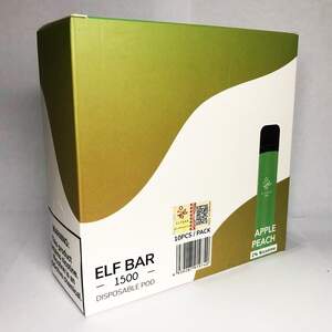 Elf Bar LUX одноразова електронна pod-система 1500 затяжок 850mAh. Яблуко Персик