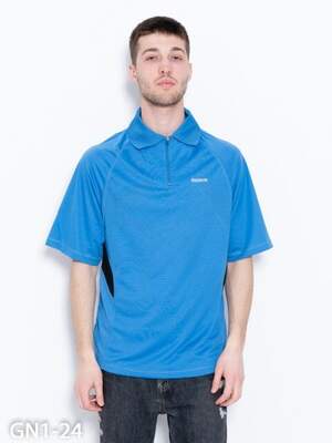 Синяя спортивная футболка с воротником