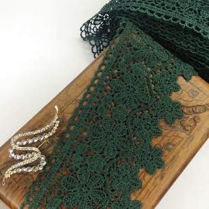 (1 метр) Кружево макраме Sindtex 8,5см Цвет - Зеленый (13М-L0007-3)