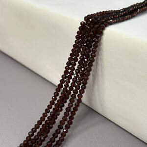 Бусины хрустальные рондель 4х3мм, нить-130 шт, коньячный темный