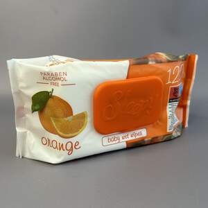 Влажные салфетки Sleepy апельсин 120 шт. с клапаном.