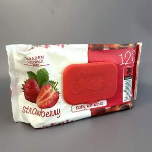 Влажные салфетки Sleepy клубника 120 шт. с клапаном.