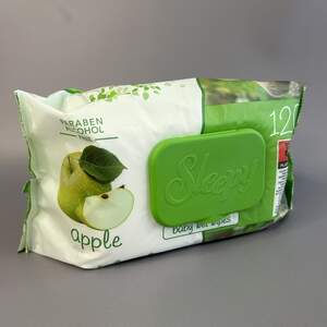 Влажные салфетки Sleepy яблоко 120 шт. с клапаном.