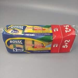 Губки кухонные Novax Maxi Foam 5 плюс 2 шт. Губки кухонные Novax Maxi Foam 5 плюс 2 шт.