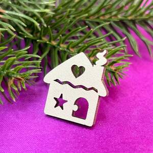 Деревянный декор новогодний Дом с трубой 2,5 см