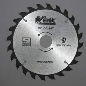 Диск пильный 190х30мм 24 зуб. по дереву Werk 36106