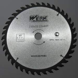 Диск пильный 230х22.23 мм 40 зуб. по дереву Werk 36116