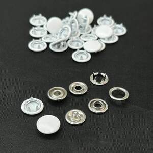 Кнопка Baby 9,5мм с закрытой шляпкой Белый Матовая 50шт.