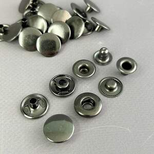 Кнопка нержавейка Альфа - 15мм Темный Никель (50шт) (00247)