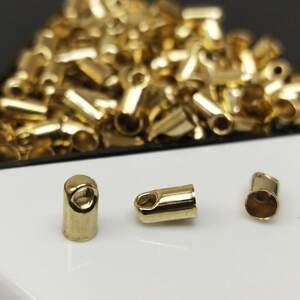 Концевик колпачок с петлей для лески 2,4мм, цвет Золото - 3гр/уп Концевик колпачок с петлей для лески 2,4мм, цвет Золото - 3гр/уп