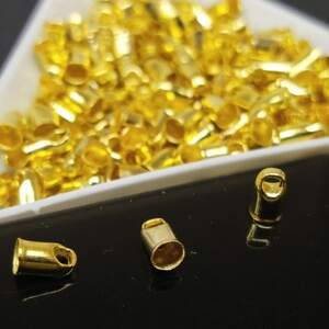 Концевик колпачок с петлей для лески 3,2мм, цвет Лимонное золото - 3гр/уп Концевик колпачок с петлей для лески 3,2мм, цвет Лимонное золото - 3гр/уп