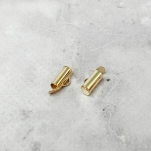 Концевик-трубочка слайдер для украшений 10 мм - золото Концевик-трубочка слайдер для украшений 10 мм - золото