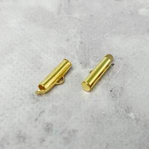 Концевик-трубочка слайдер для украшений 16 мм - лимонное золото Концевик-трубочка слайдер для украшений 16 мм - лимонное золото